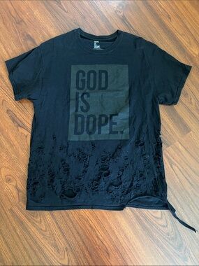 God Is Dope Black Graphic Short-Sleeve Tee